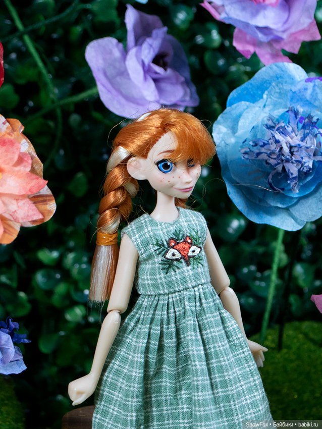 Платье "Лиса" с вышивкой для пижамных принцесс, бжд