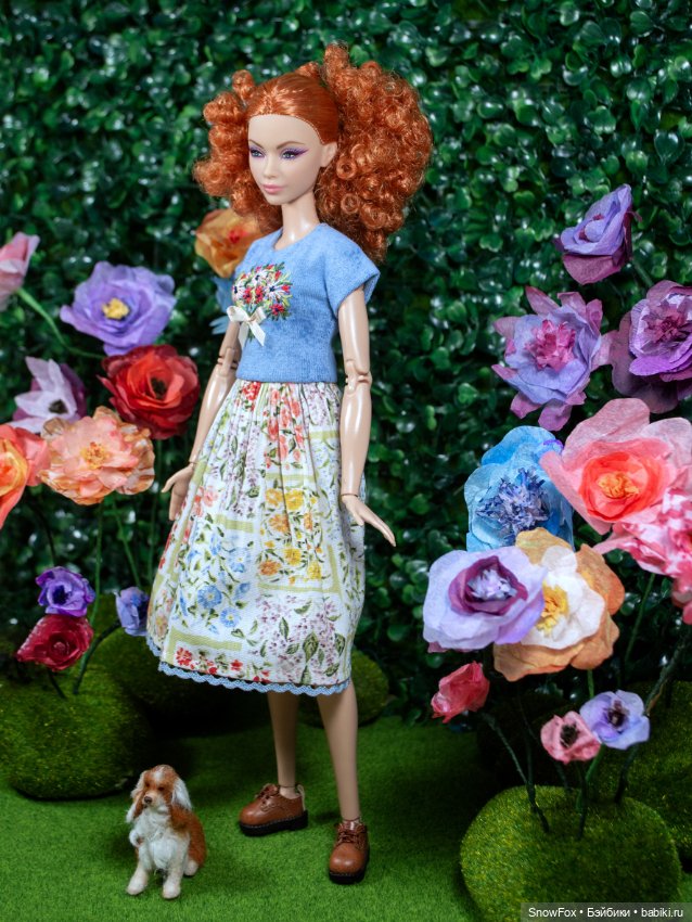 Платье "Букет" с вышивкой для Barbie (стандарт,высокая),bjd (фото 3)