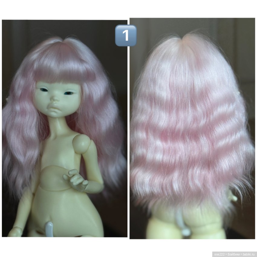 Цветные парики для кукол с размером головы 5-6 (фото 2)