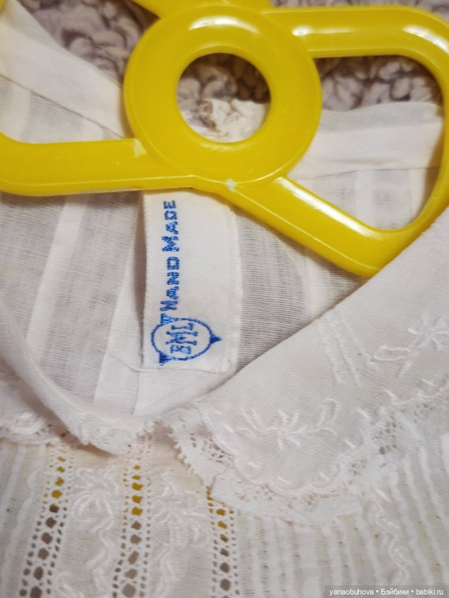 Винтажные платья из тончайшего хлопка с вышивкой для средних и больших кукол (фото 5)