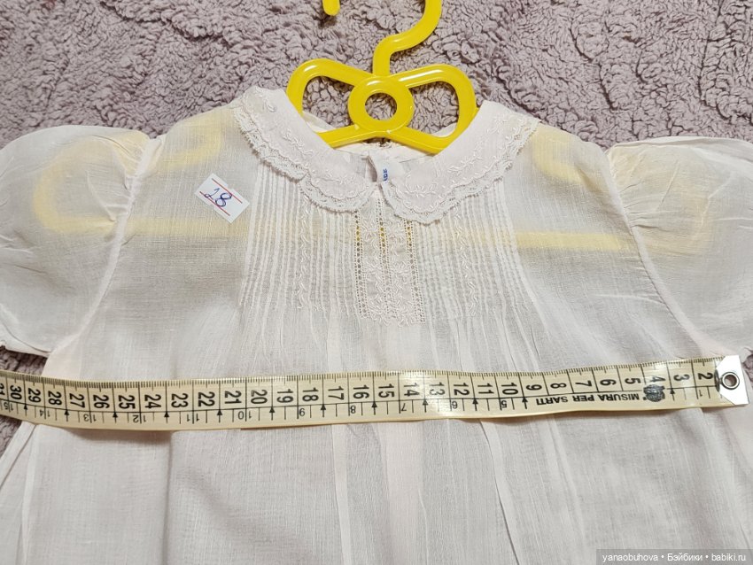 Винтажные платья из тончайшего хлопка с вышивкой для средних и больших кукол (фото 7)