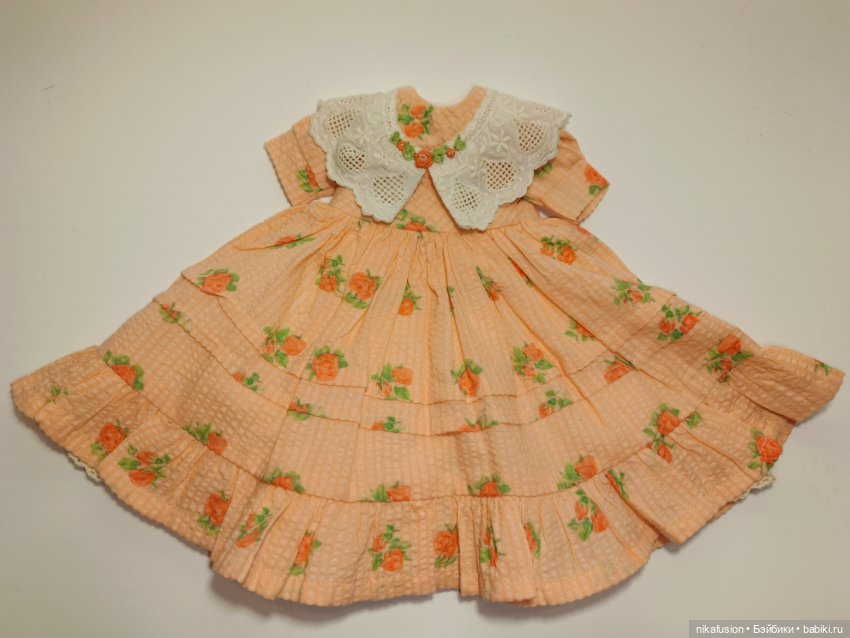 Платье на антикварную или винтажную куклу рост 32-35 см (фото 6)