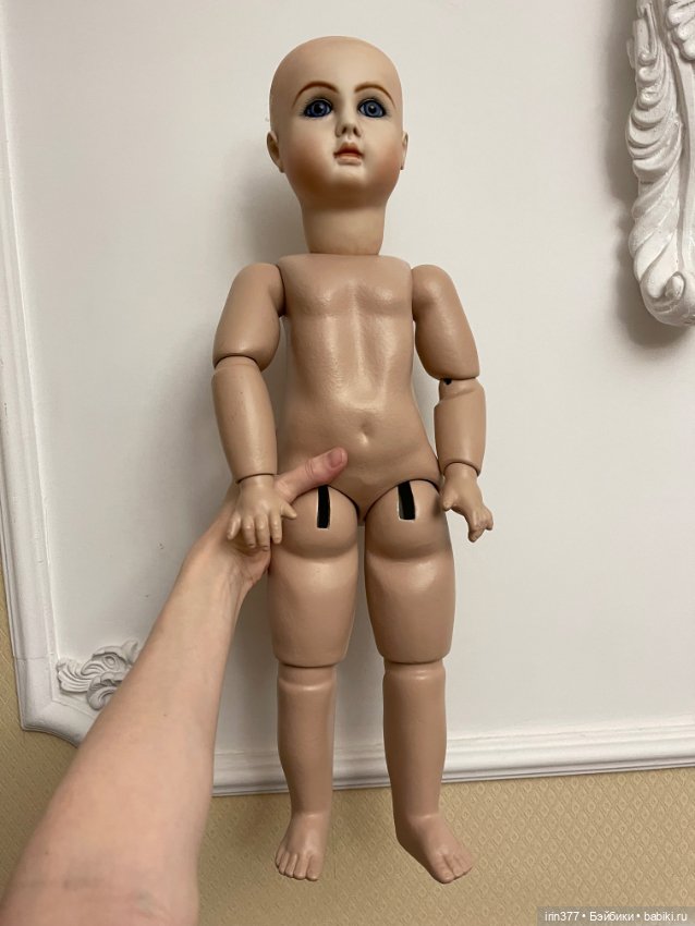 Красивая реплика антикварной куклы J Steiner фигура A (фото 6)