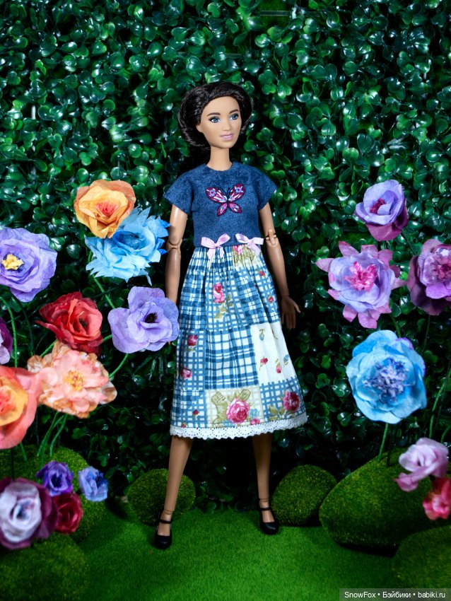 Платье "Бабочка" с вышивкой для Barbie (стандарт,высокая),bjd (фото 2)