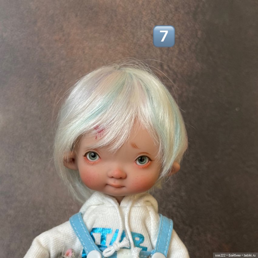 Цветные парики каре для кукол с размером головы 5-6 и 6-7 (фото 10)