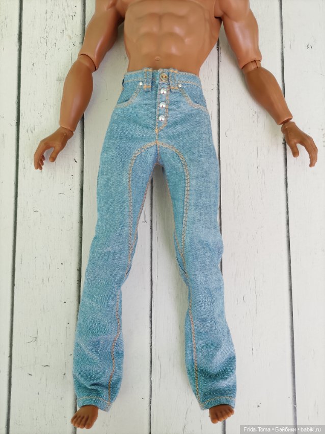 Одежда для Адониса Wordbox экшен БЖД реалистичные джинсы с ластовицей (фото 3)