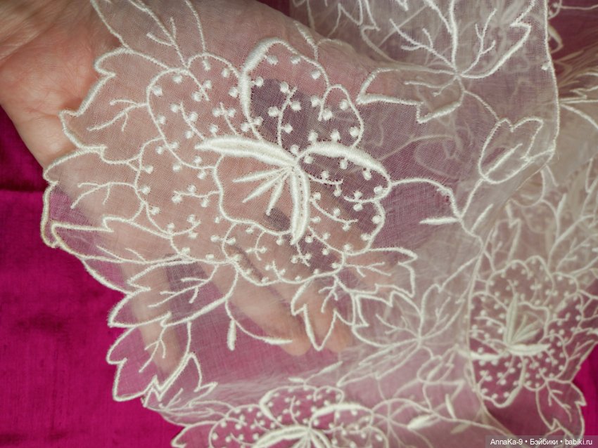 Антикварное кружево, шитьё на органзе (фото 2)