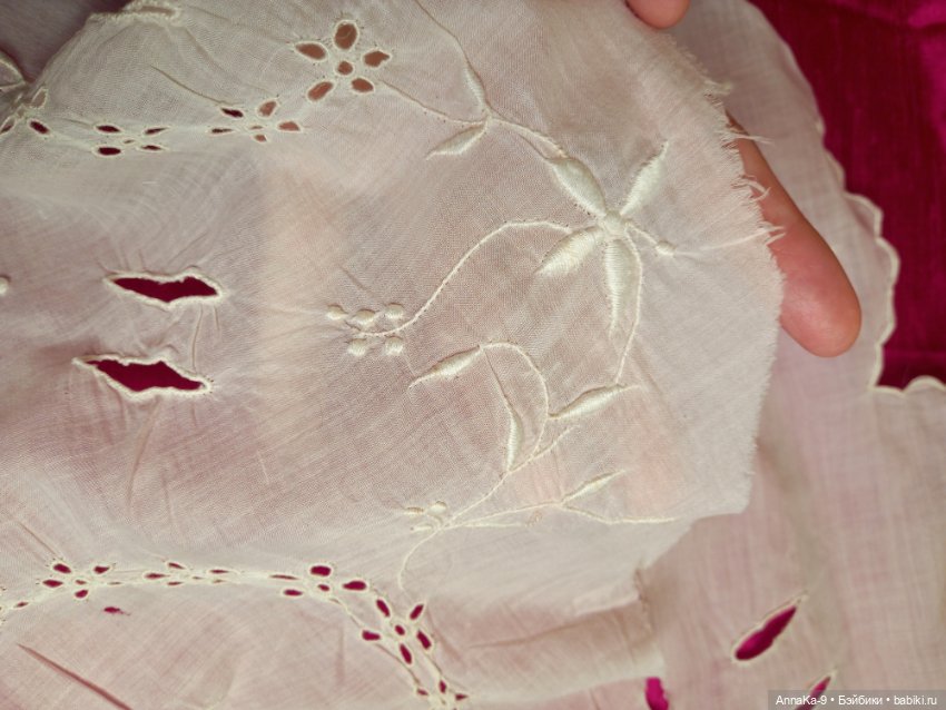 Антикварное кружево, шитьё на органзе