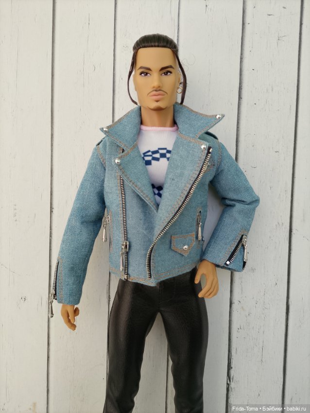 Одежда на парня Интегрити monarch FR homme реалистичная джинсовая куртка косуха (фото 4)