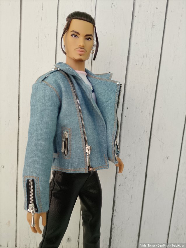 Одежда на парня Интегрити monarch FR homme реалистичная джинсовая куртка косуха (фото 3)