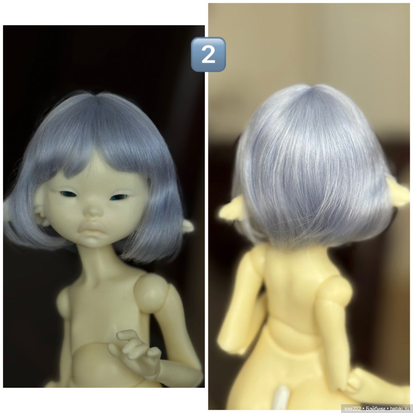 Цветные парики каре для кукол с размером головы 5-6 и 6-7 (фото 4)