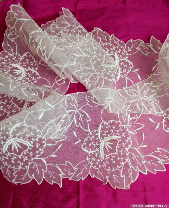 Антикварное кружево, шитьё на органзе (фото 3)
