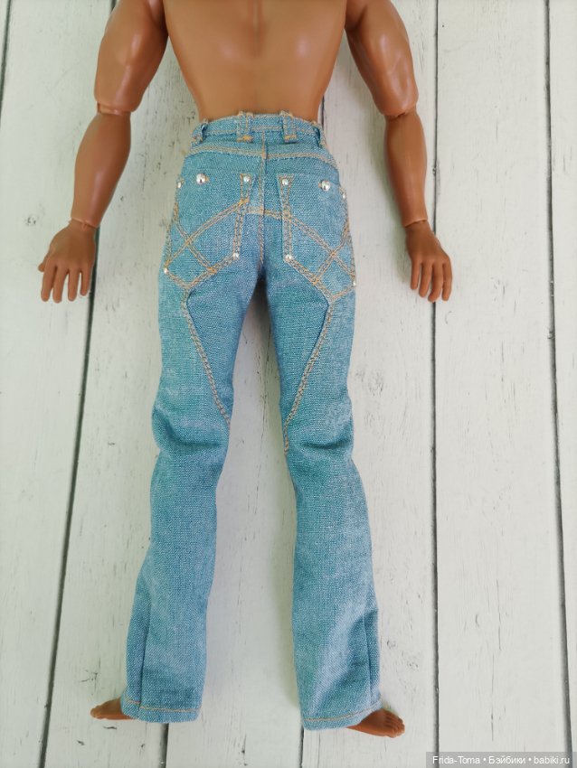 Одежда для Адониса Wordbox экшен БЖД реалистичные джинсы с ластовицей (фото 4)