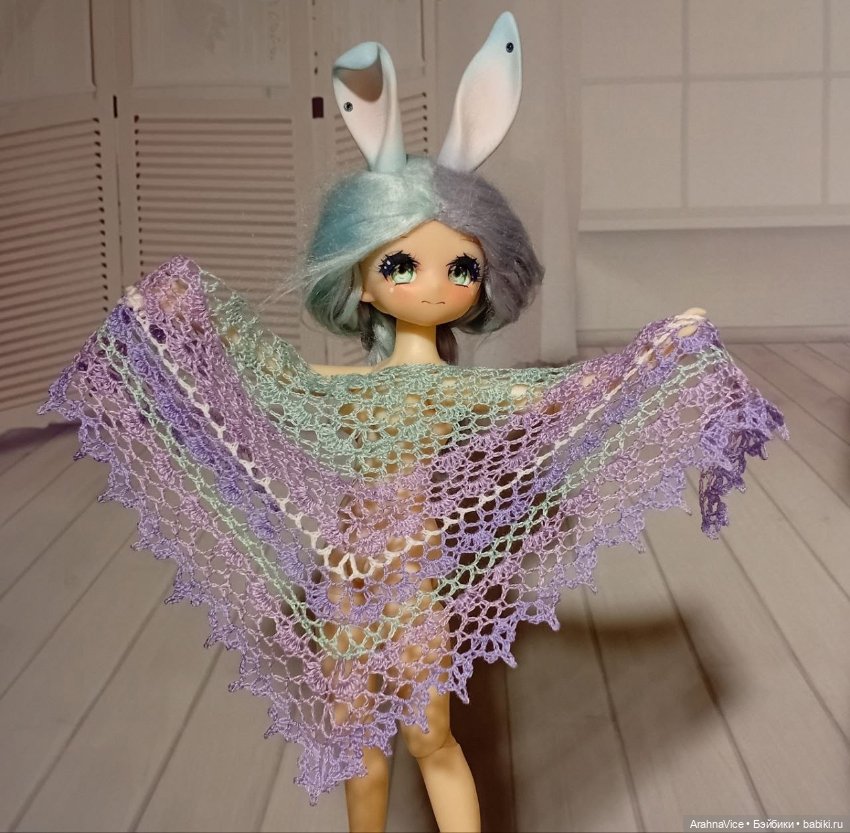 Весенние шали для зайцев UFdoll, Barbie и других кукол близкого формата (фото 7)
