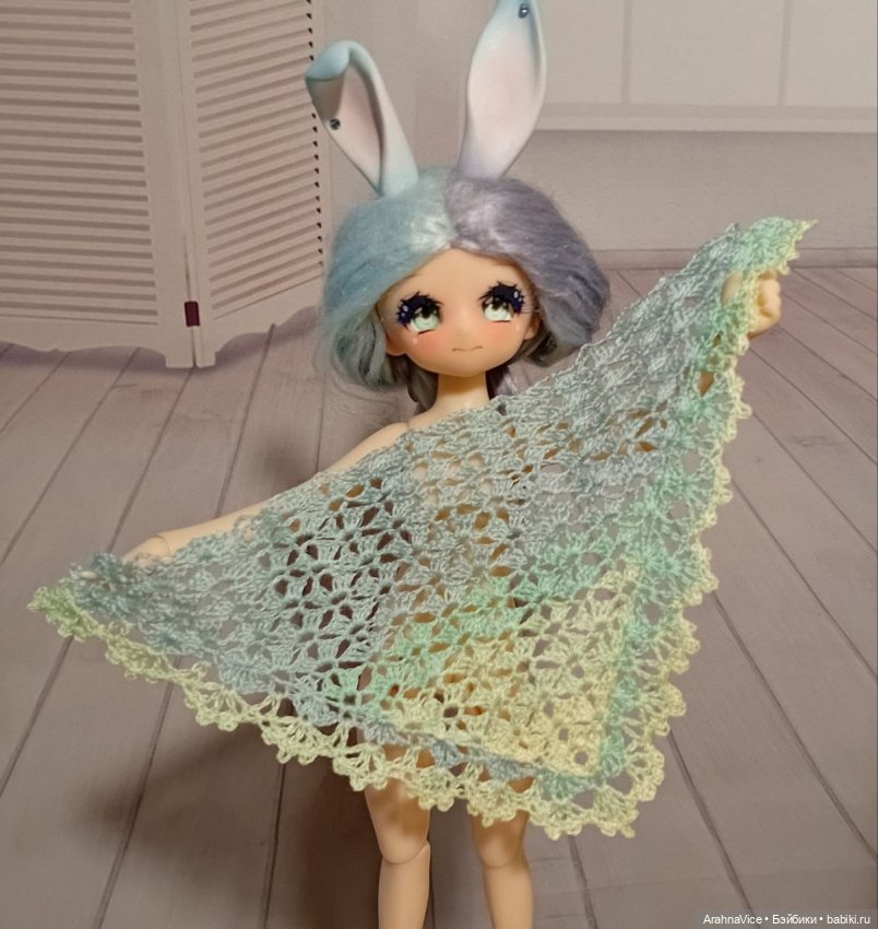 Весенние шали для зайцев UFdoll, Barbie и других кукол близкого формата (фото 5)