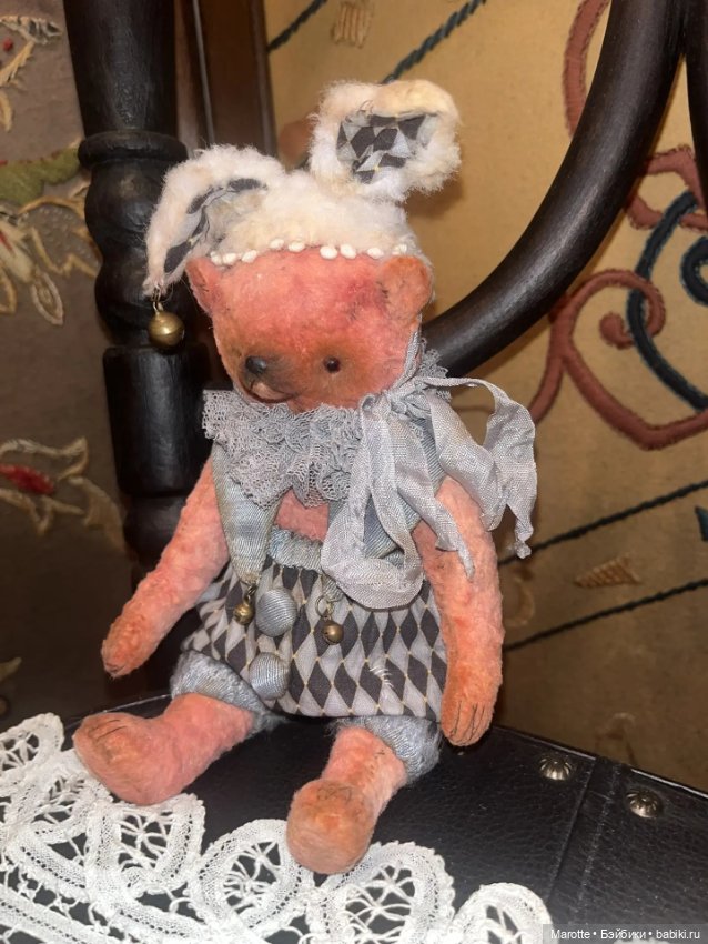 Мишка Тедди в шапочке с ушами зайки) (фото 3)