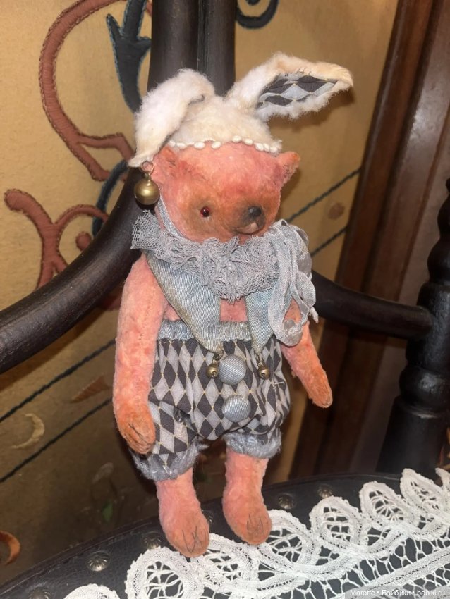 Мишка Тедди в шапочке с ушами зайки) (фото 4)