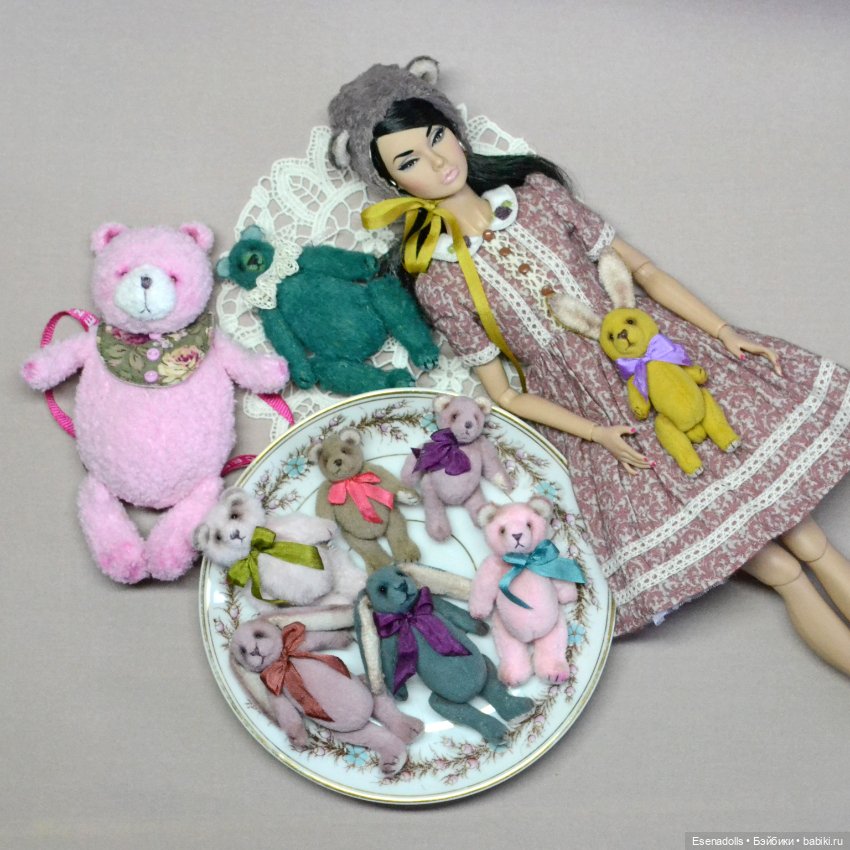 Мишки зайки мини тедди для куклы