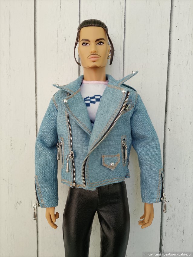 Одежда на парня Интегрити monarch FR homme реалистичная джинсовая куртка косуха (фото 7)