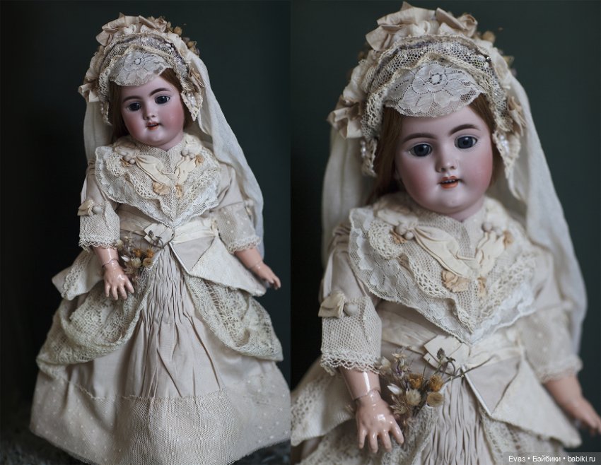 Свадебный Наряд для антикварной куклы (фото 4)