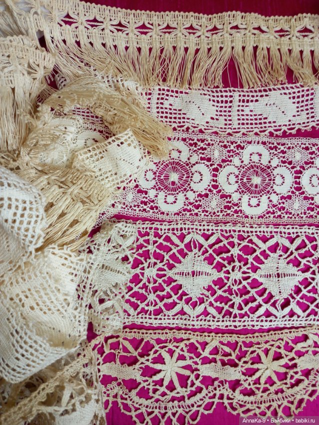 Антикварное кружево, коклюшки, филе, тесьма