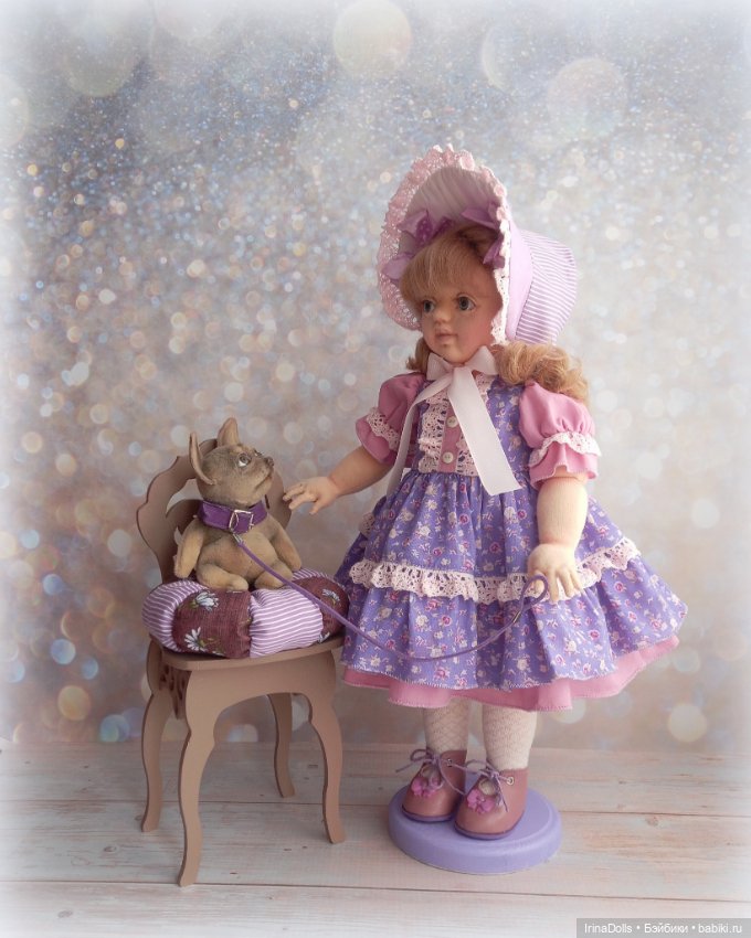 Текстильная кукла Вика с питомцем (фото 2)