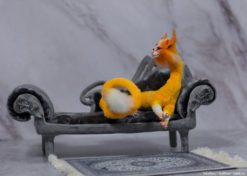 Дракон для Барби в смешанной технике, подвижный