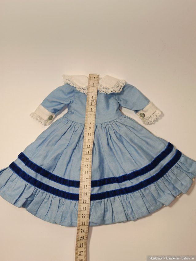 Платье на антикварную или винтажную куклу рост 32-35 см (фото 6)