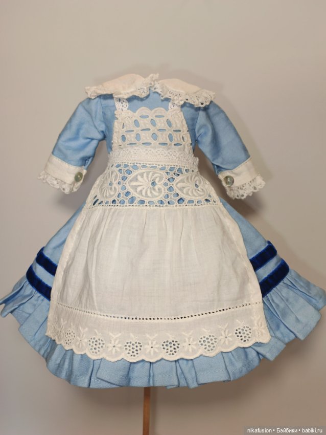 Платье на антикварную или винтажную куклу рост 32-35 см