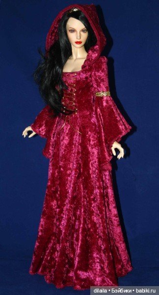 Выкройка PDF в натуральную величину /платье в средневековом стиле с капюшоном для Иплхаус 1/3 EID 65 (фото 2)