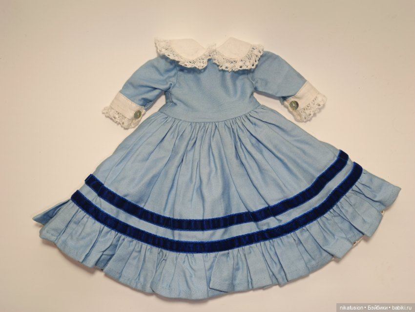 Платье на антикварную или винтажную куклу рост 32-35 см (фото 4)