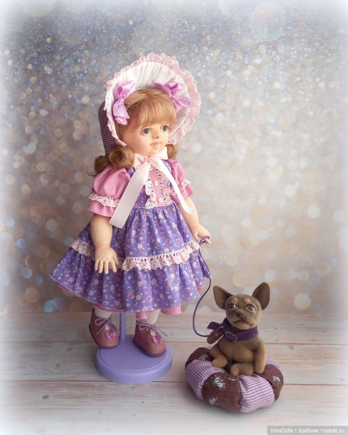 Текстильная кукла Вика с питомцем (фото 3)