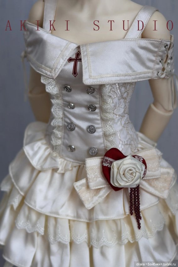 Выкройка для куклы 1/4 BJD платье и перчатки / PDF в натуральную величину / МК с фотоиллюстрациями (фото 4)
