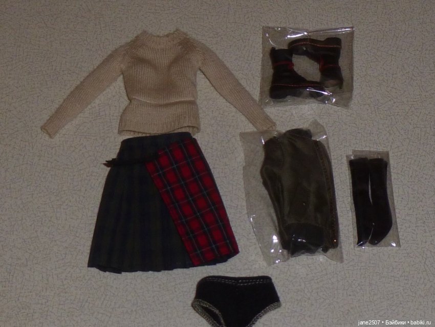 Полный аутфит Момоко Momoko Tartan Syndrome новый редкий (фото 2)