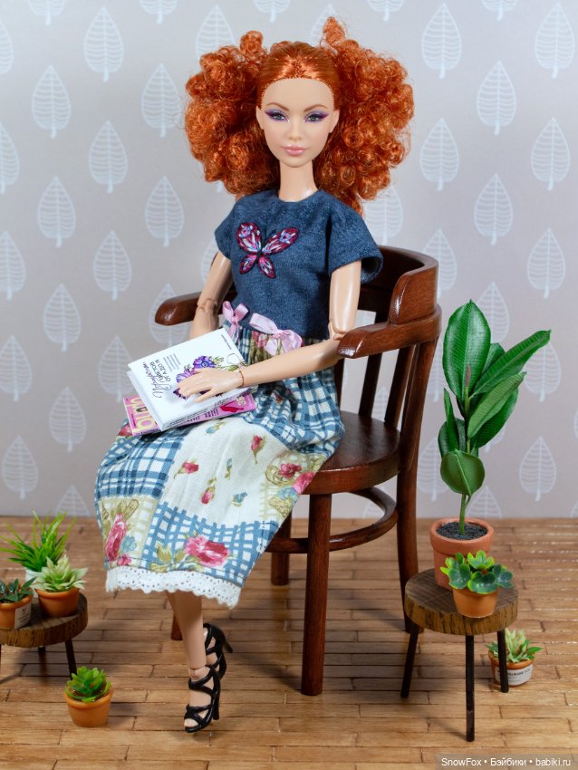 Деревянное кресло "Фиалка" для кукол 1:6 (barbie,Integrity toys,momoko,bjd) (фото 3)