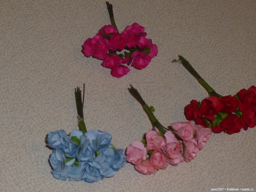 Лот из четырех букетов цветов ручной работы для кукол 1/6 (Барби, Fashion royalty, Poppy Parker) (фото 3)