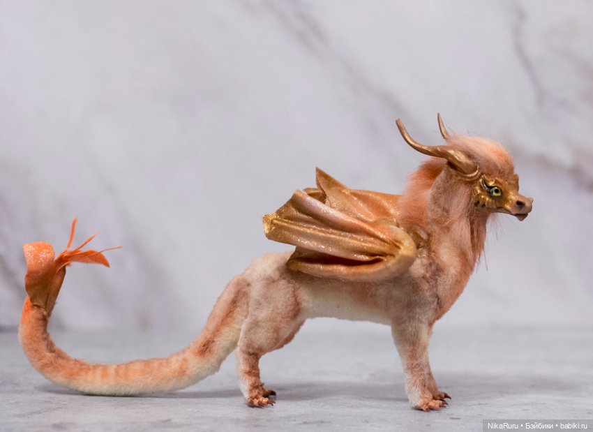 Дракон для Барби в смешанной технике, подвижный