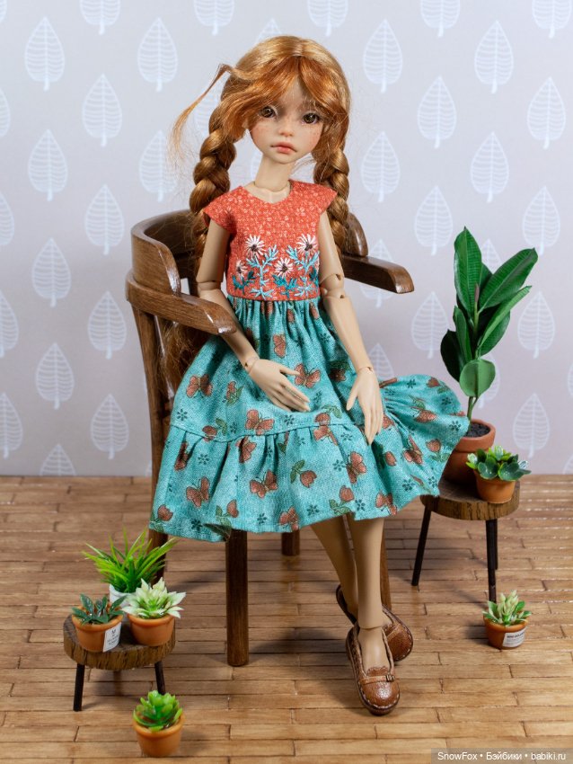 Деревянное кресло "Фиалка" для кукол 1:6 (barbie,Integrity toys,momoko,bjd) (фото 3)