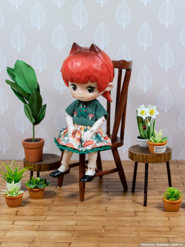 Стул из натурального дерева для небольших кукол (пижамные принцессы, бжд,блайнд боксы) (фото 4)