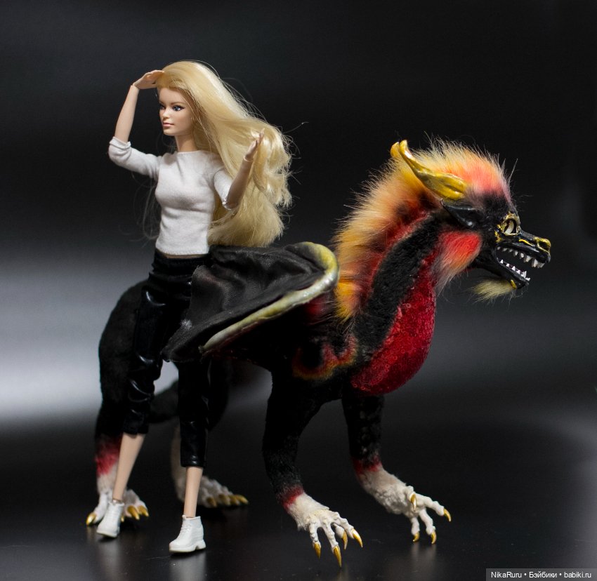 Дракон для Барби в смешанной технике, подвижный (фото 3)