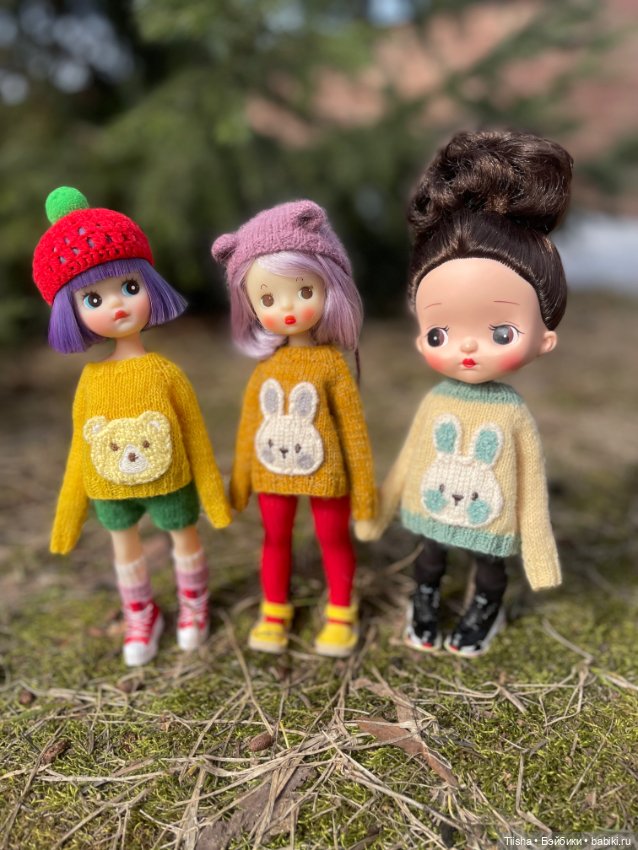 Кофточки с аппликацией для Blythe, ob22, monst. Holala, Strawberry и подробных кукол (фото 8)