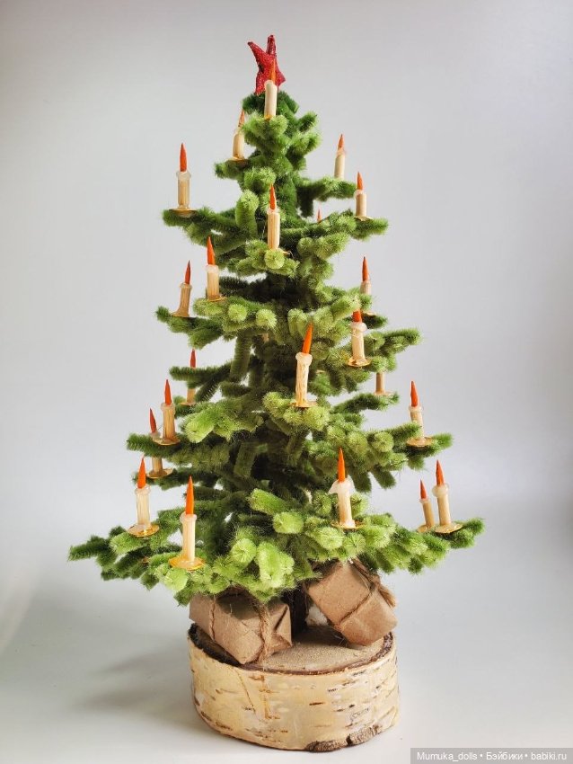 Ретро ёлка ручной работы — Миниатюра для кукол