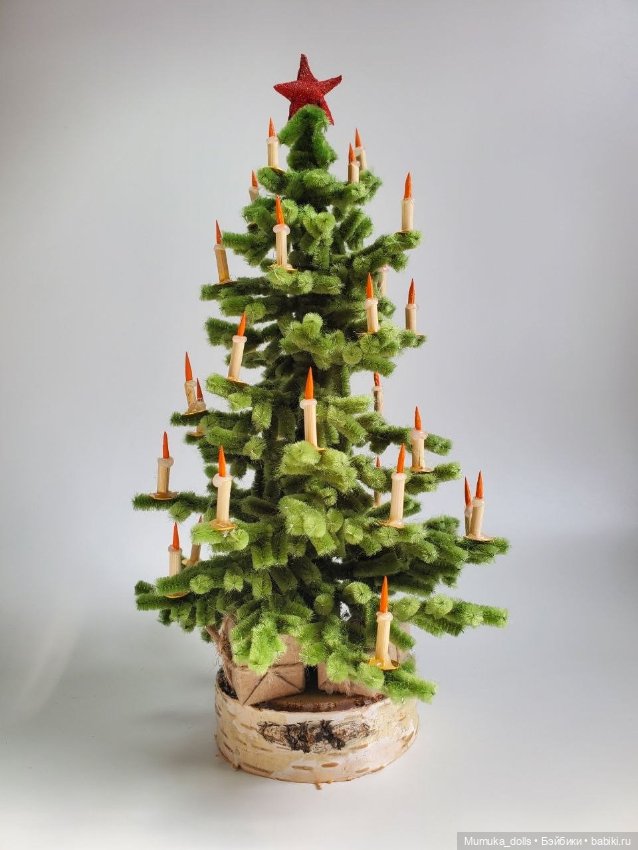 Ретро ёлка ручной работы — Миниатюра для кукол (фото 3)