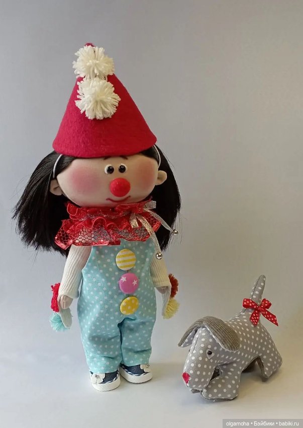 Текстильные куклы. Клоуны Яша и Кнопа (фото 3)