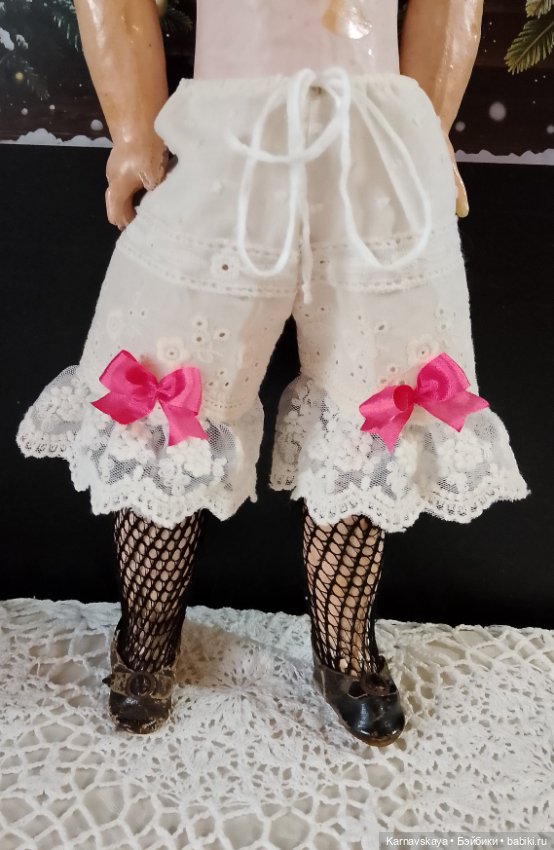 Комплект нижнего белья для антикварных кукол и реплик 40-45см (фото 9)
