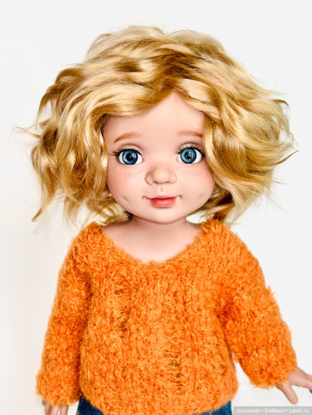 Блондиночка Катя, авторская шарнирная кукла из полиуретана