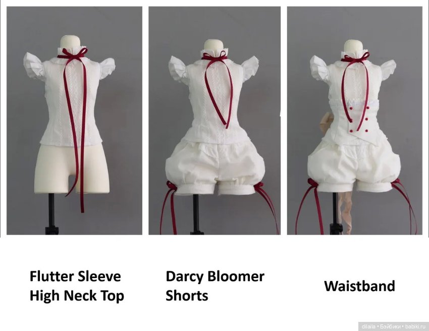 Выкройка для кукол 1/4 BJD; шорты, блузка, пояс (корсет) / PDF в натуральную величину + пошаговый МК (фото 4)