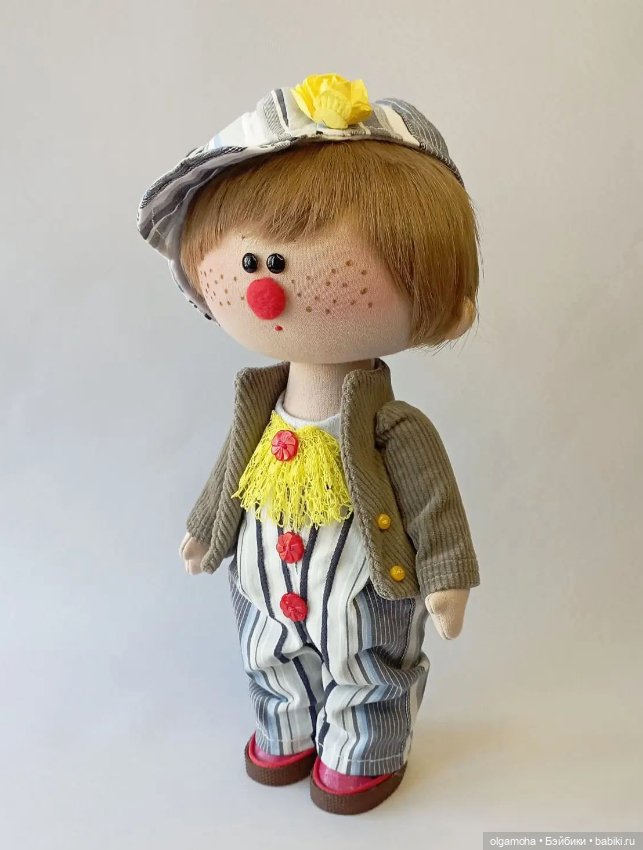 Текстильные куклы. Клоуны Яша и Кнопа (фото 6)