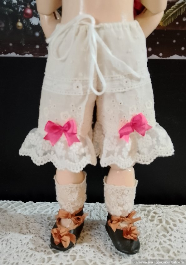 Комплект нижнего белья для антикварных кукол и реплик 40-45см (фото 2)