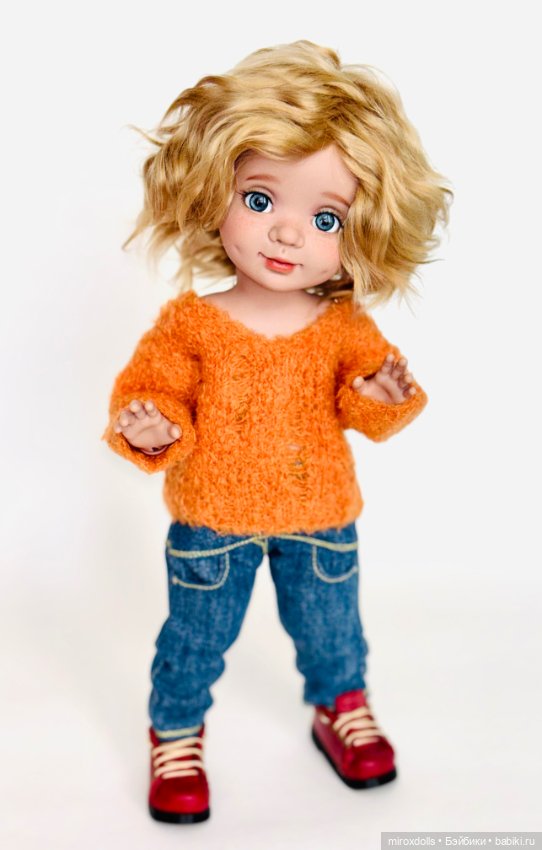 Блондиночка Катя, авторская шарнирная кукла из полиуретана (фото 5)